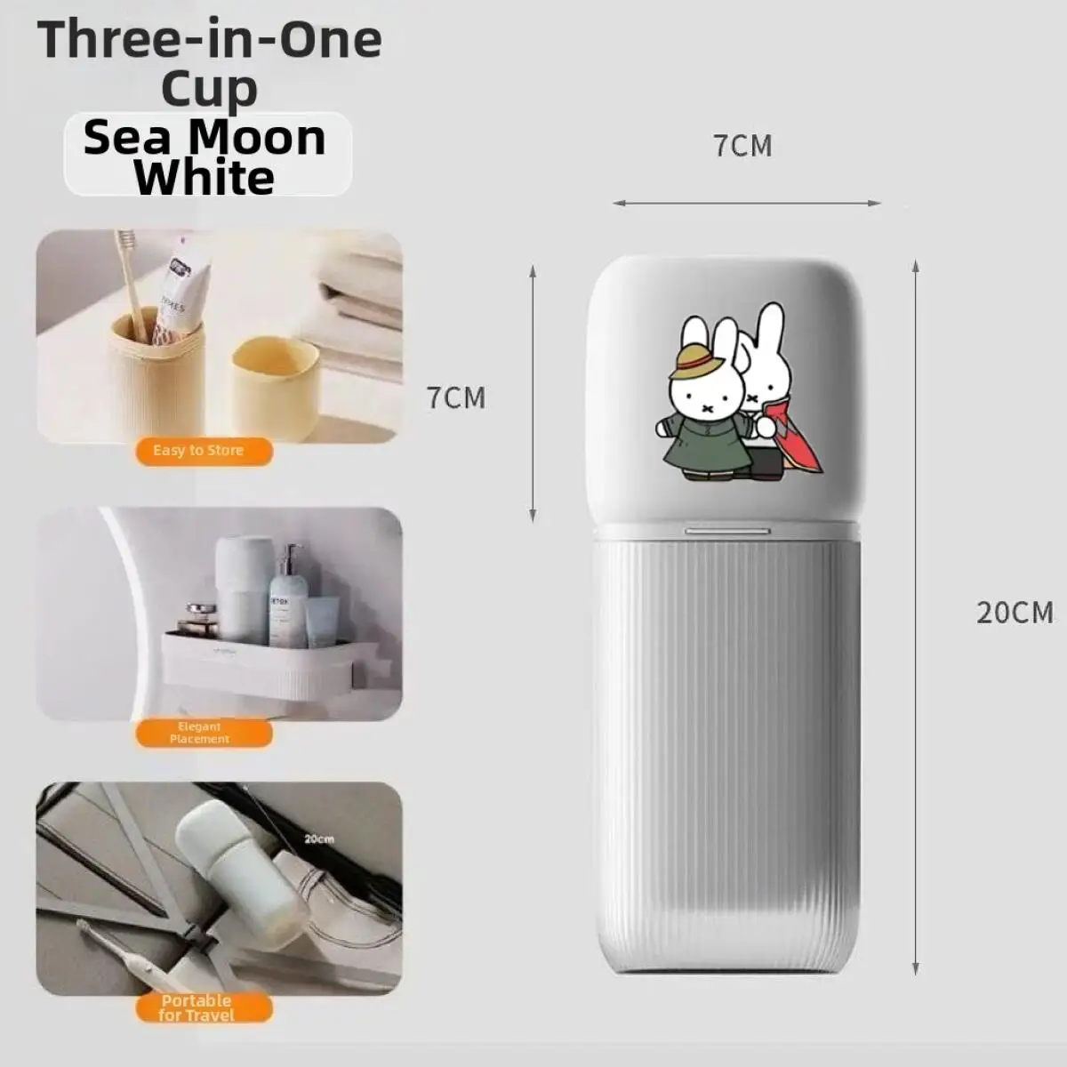 Miffy Cartoon Cute Pattern Tazza per collutorio specifica da viaggio Set di stoccaggio portatile per spazzolino e dentifricio Articoli per la casa Kawaii