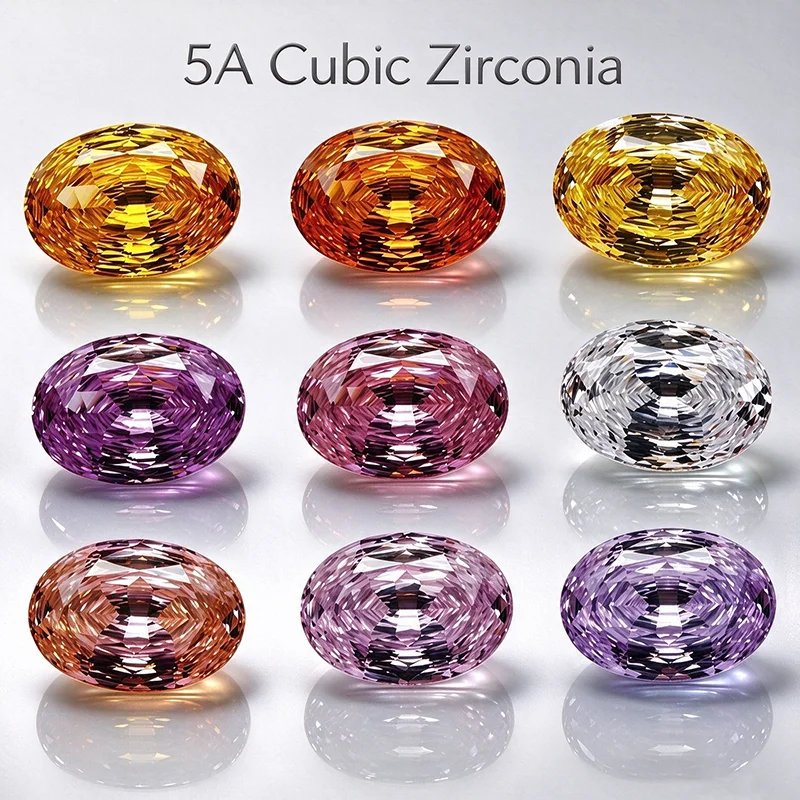 Oval Shape Millennium Cut Cubic Zirconia Loose Stone 5A Grade Top Fancy Color 4K Brilliant Cutting CZ Gemstone For DIY Making