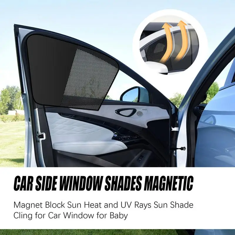 Car Side Window Shades Magnetic Side Window Screens Magnet Block Sun Heat and UV Rays Sun Shade Cling for Car Window for Baby