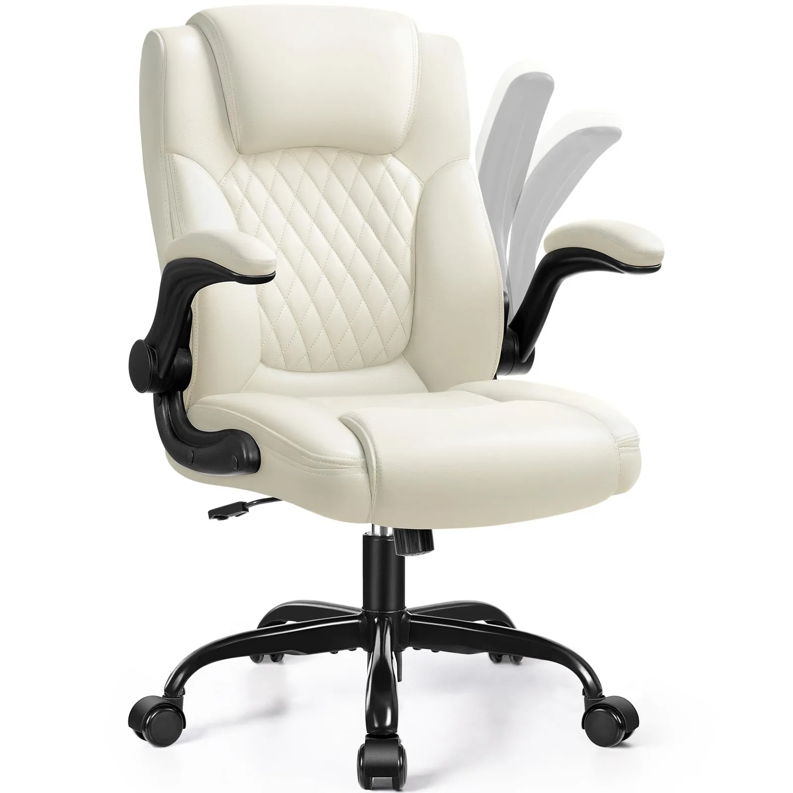 

BRICK ATTIC Leather Office Chair PU Home Computer Desk Chair Ergonomic Backrest