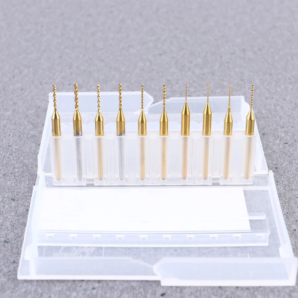 

10Pcs Titanium Coated Drill Bits 0.40-1.30mm Pcb Cnc End Mill Tool Engraving Cutter High Strength Long Life Precision Metal