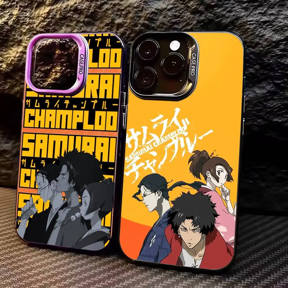

S-Samurai C-Champloo Phone Case For iPhone 17, 16,15,14,13,12,11 Plus,Pro Max, Colorful Silver Funda Cover