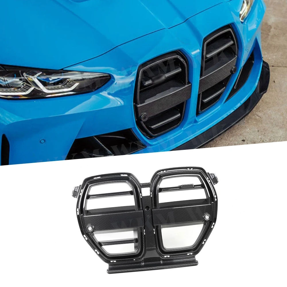 Front Bumper Grill Mesh Grill Cover With ACC for BMW 3 4 serise G80 M3 G82 G83 M4 2021+ Car Styling Auto Para Accessories FRP