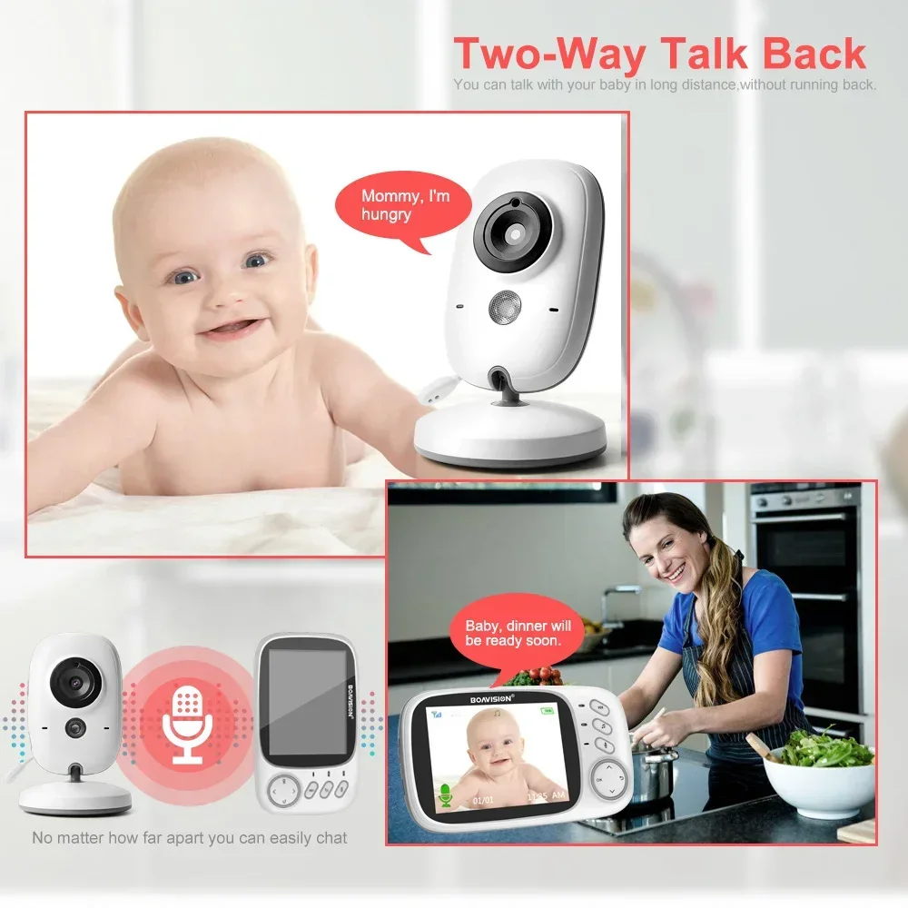 Baby Monitor VB603 3.2inch Wireless Video with Camera Fast Shipping Two Way Audio Night Vision Surveillance Security  Babysitter