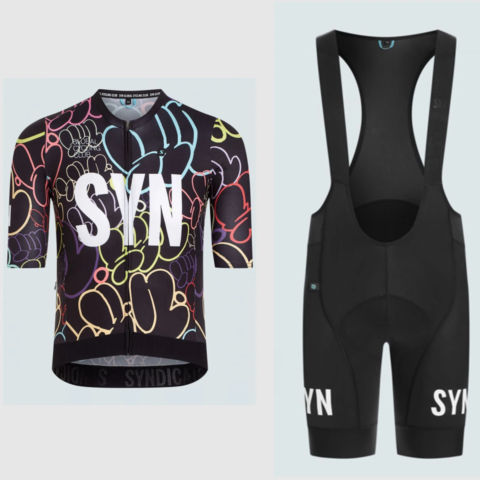 2025 MEN'S PRO DESIGN LAB JERSEY BUBBLE BLACK New Style MTB Cycling Kit Short Sleeve Jersey and Bib Shorts Sets