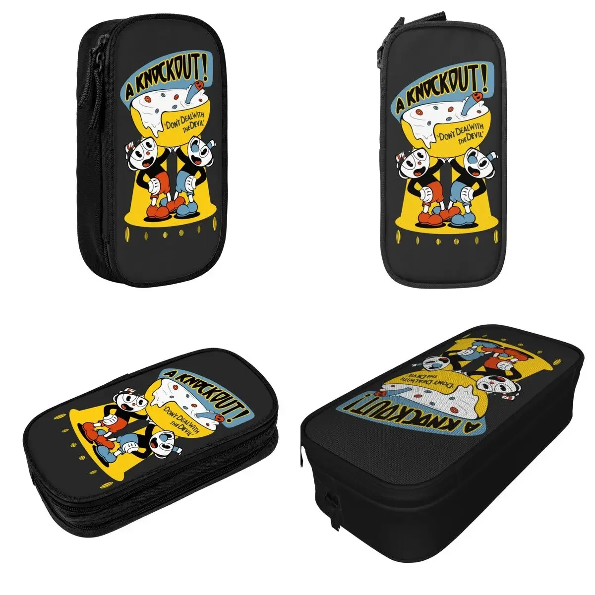 Brothers Mugs Cuphead Pencil Case Game Mugman Cup Mouse Cartoon Gamer Pencilcases Pen Big Capacity Bag School Zipper Stationery