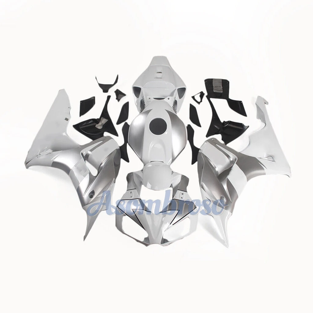 Motorcycle Painted Fairings Kit for CBR1000RR 2006 2007 CBR1000 CBR 1000RR 06 07 Silver White Fairing Bodywork Set