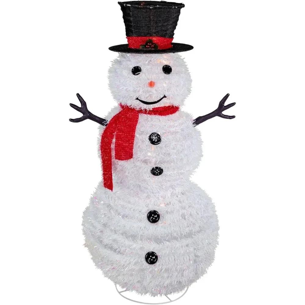 Outdoor Christmas Decoration 4' Lighted Pop-up Snowman Christmas supplies Outdoor Christmas Decoration