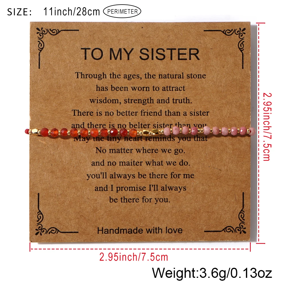 Go2boho Dainty Tiny Stone Beaded Chain Stack Gemstone Y2K Trendy Handcrafted Bracelets with Card Gifts Set for Women Men 2024