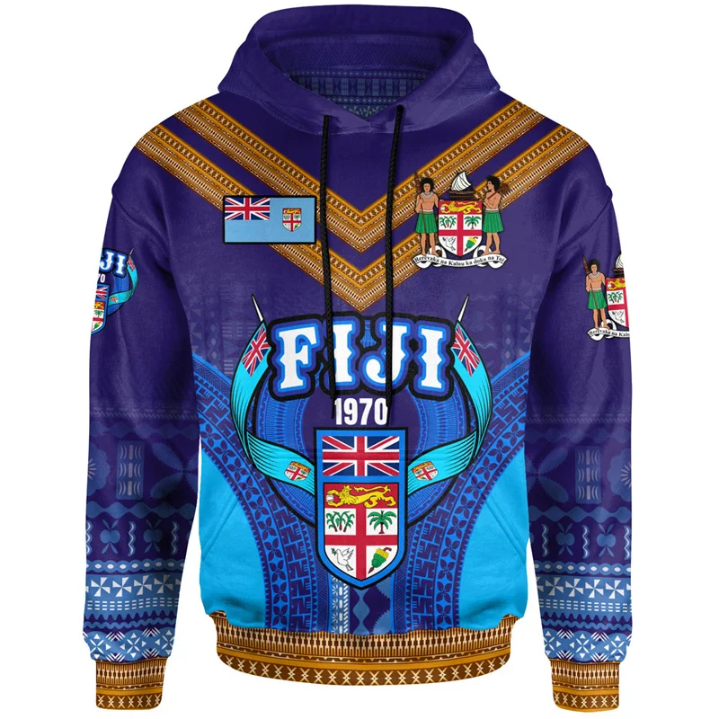 

New 3D Fiji Independence 1970 Tapa Style Polynesian Printing Hoodies For Men Kid Fashion Streetwear Cool Tops Hooded Sweatshirts