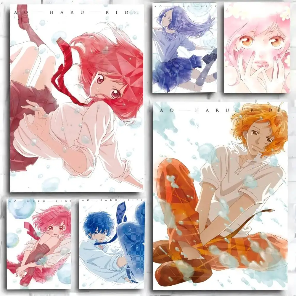 HOT Anime Ao Haru Ride CUTE Girl Poster And Prints Wall Art Pictures For Modern Bedroom Game Room Home Decor