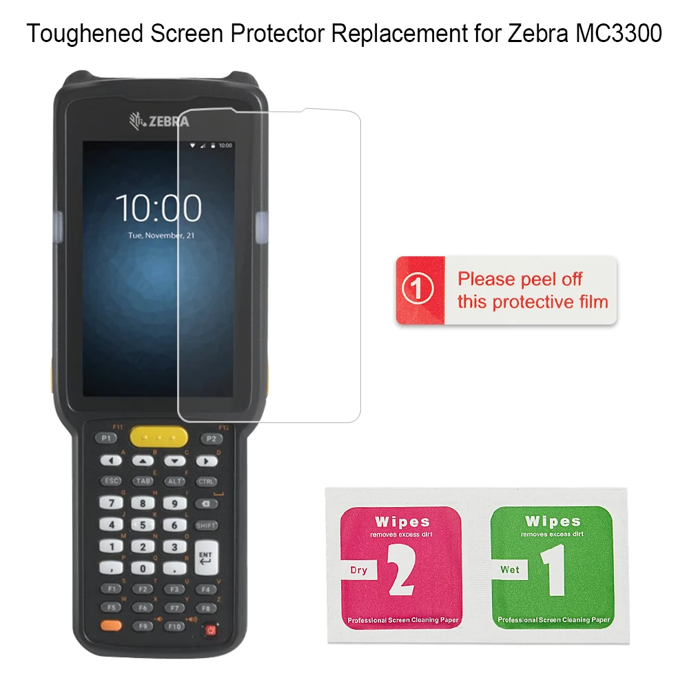 10pcs New Toughened LCD Screen Protector for Zebra MC3300