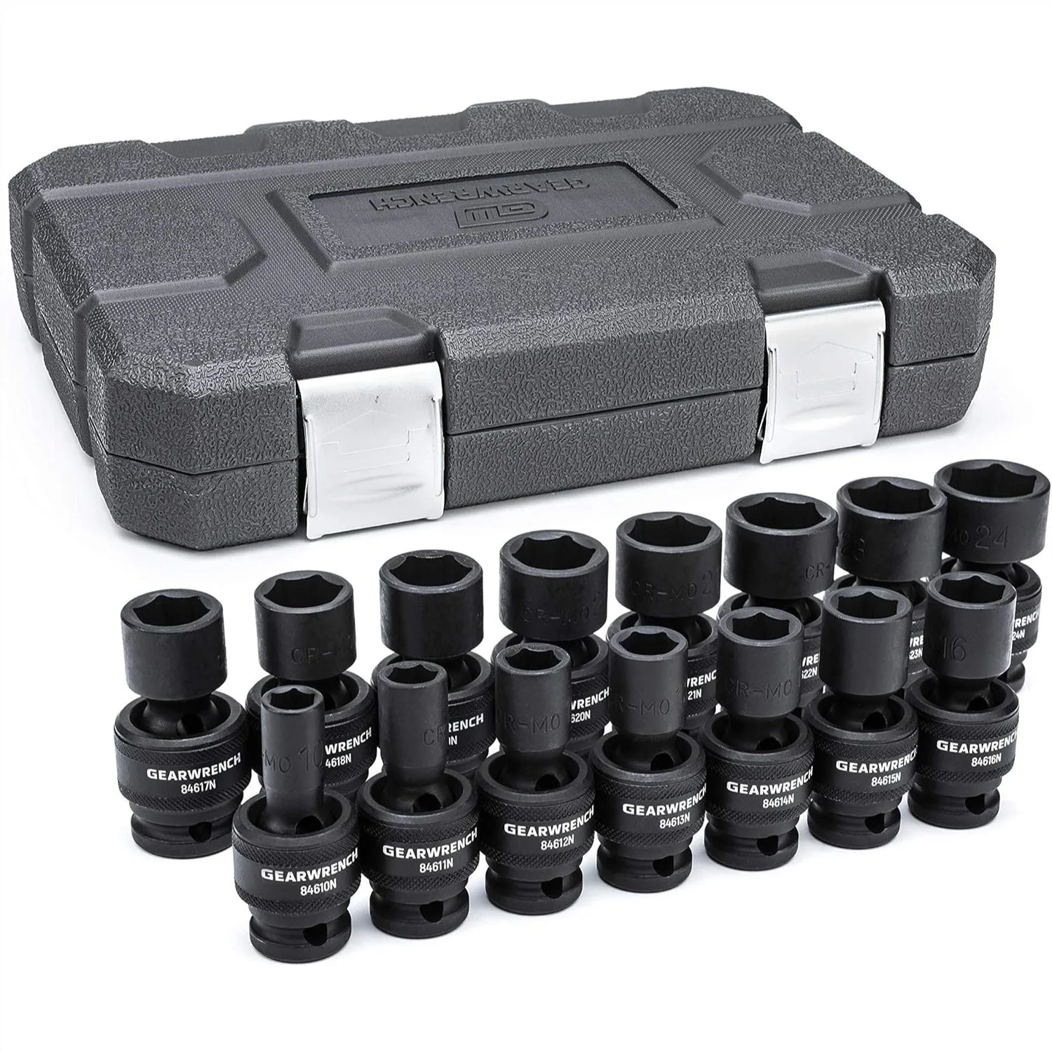 

1/2-Inch Drive 6 Point Metric Universal Impact Socket Set 15 Piece Cr-Mo Steel