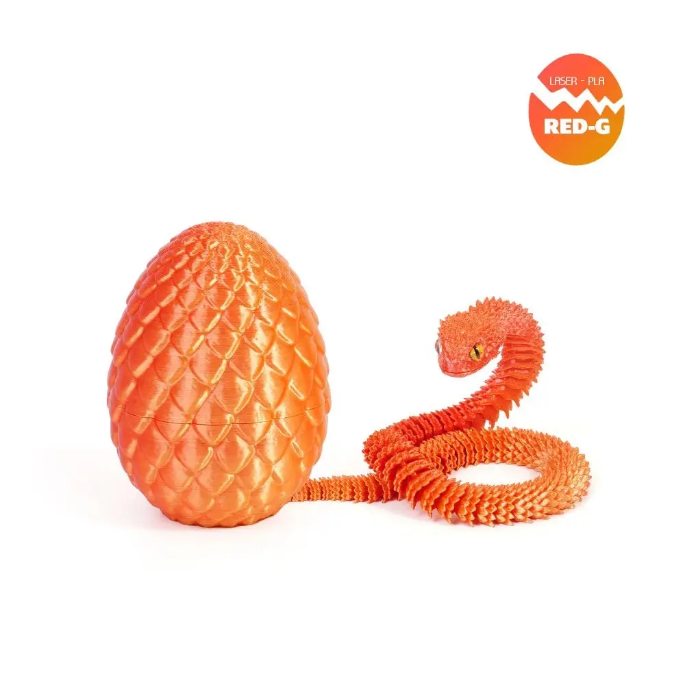 Creative 3D Printed Snake All-in-one Molding Candy Color Animal Simulation Model Flexible Rotatable 3D Printed Snake Egg view 4