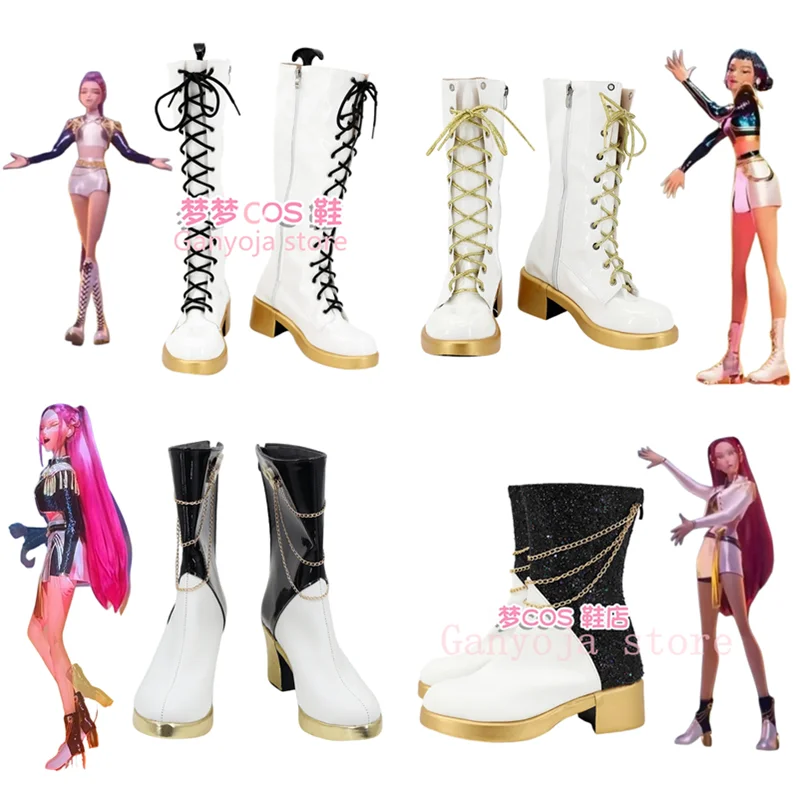 KPop Dämonenjäger Rumi Mira Zoey Cosplay Schuhe Anime Kostüm Stiefel Erwachsene Kinder Schuhe