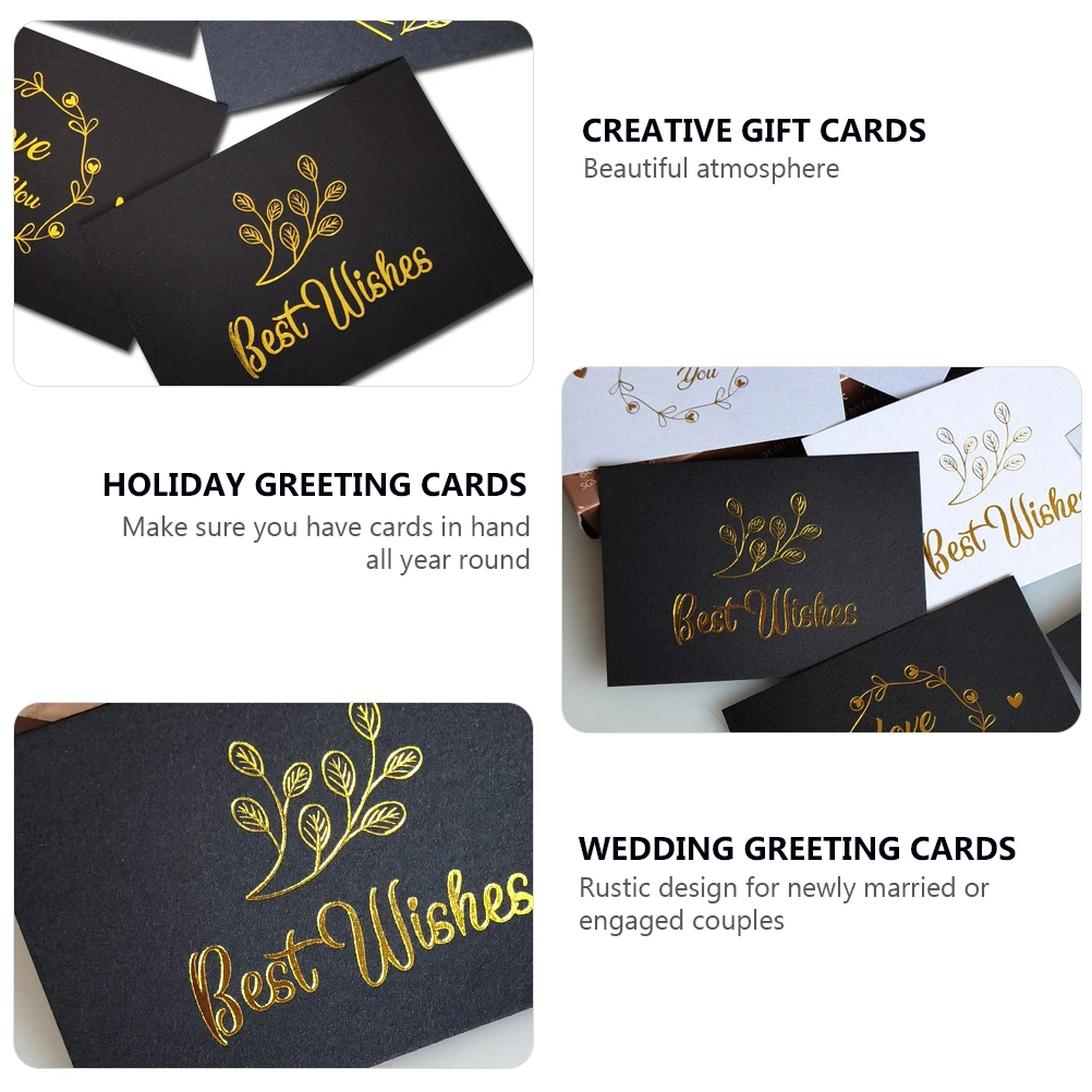 

Gold-stitching Greeting Cards Mini Size Bulk Wedding Congratulation Holiday Decorations Creative Gift Cards High Class Material