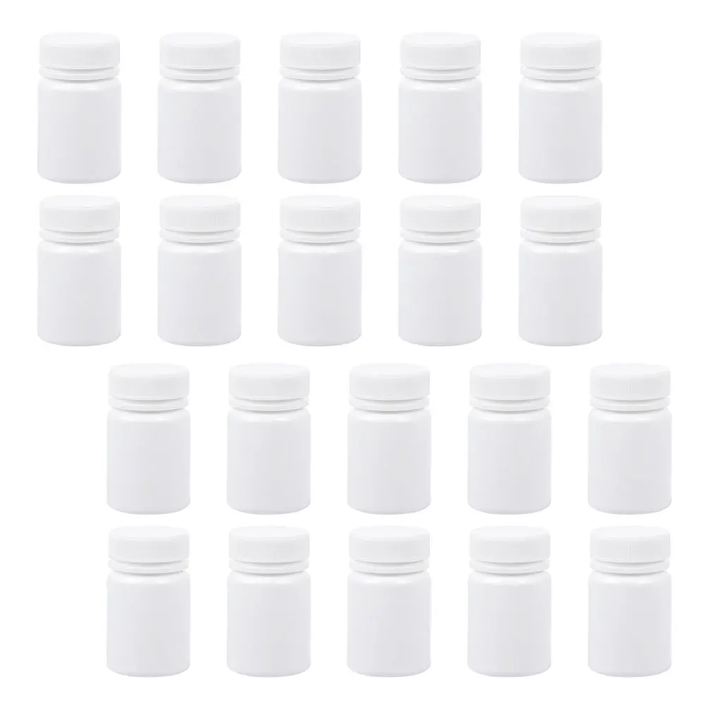 

30 Pcs 50ml Thick Plastic Pill Containers Portable Storage Bottles for Vitamins Supplements Travel Health Care