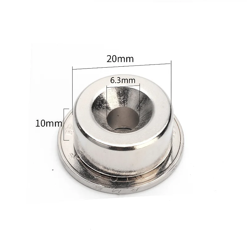 

10 шт. N52 Высокопрочное отверстие с потайной головкой, отверстие 20 мм × Толщина 10 мм - Диаметр отверстия 6 мм