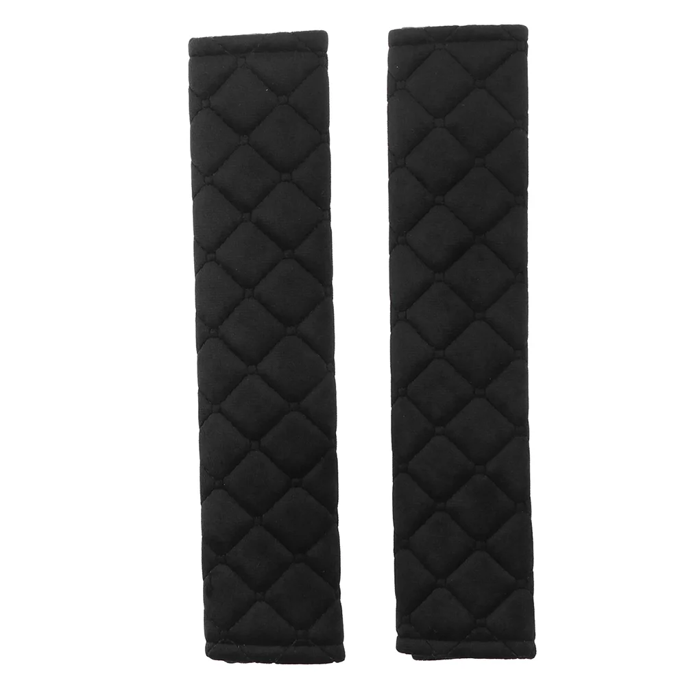 2 Pairs Safety Belt Pad Seat Cover Car Shoulder Protector Luggage Straps Plush Padded Embroidered Lengthen