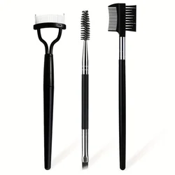 3-piece set of eye makeup tools, stainless steel eyebrow brush and comb, eyelash brush,eyelash separator eyebrow brush and brush