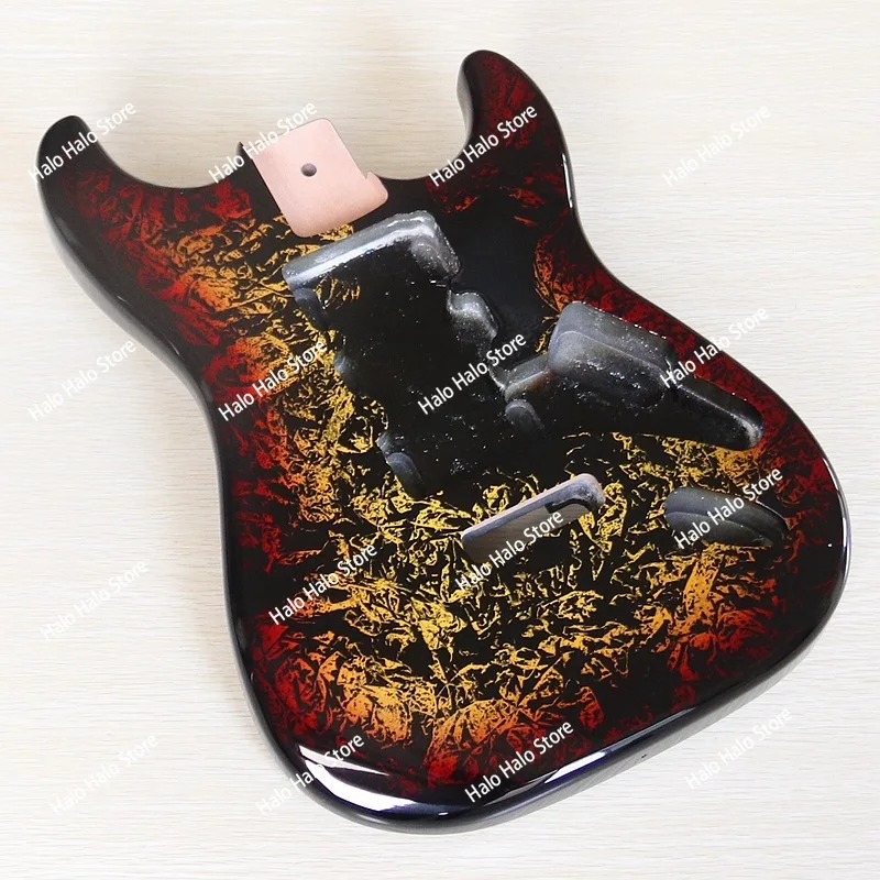 Electric guitar body, red and yellow gradual change bright guitar instrument accessories, modified DIY electric guitar body