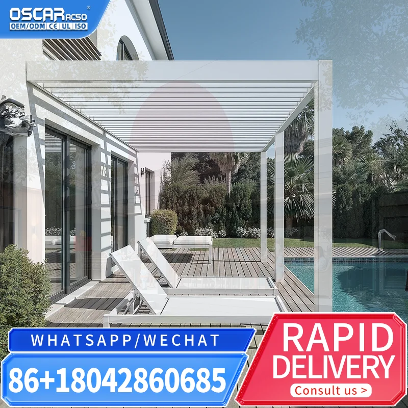 12' * 12' Delivery Price Patio Balcony Covers Modern Pergola Kits with Screens Outdoor Patio Balcony Garden Use pergola