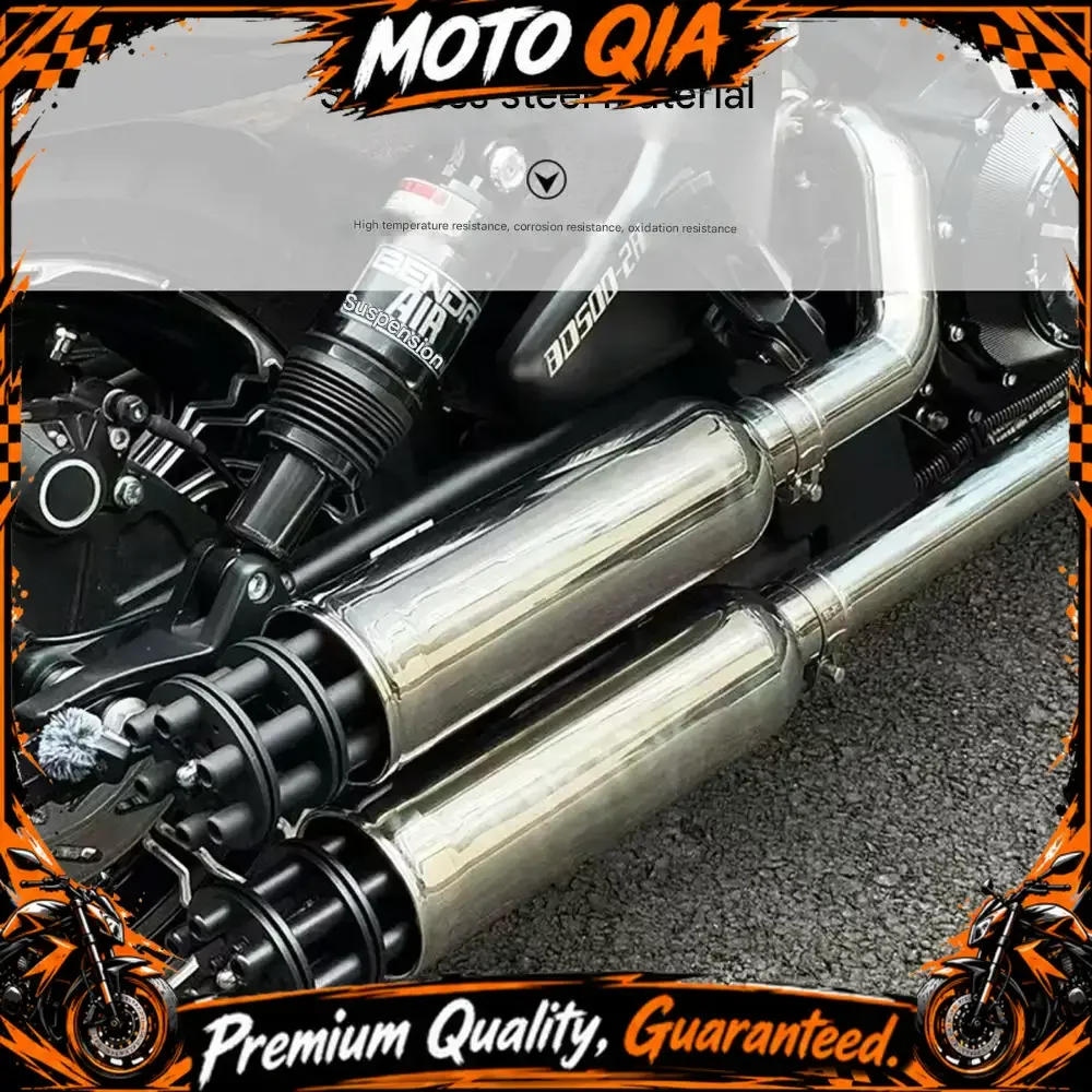 【High Quality​】Used on the BENDA Dark Flag 500 dual exhaust pipes, the entire exhaust system produces a deep and resonant sound.