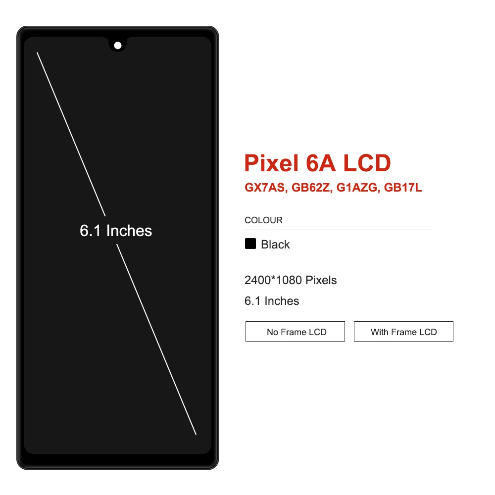 Google Pixel 6A용 슈퍼 AMOLED 디스플레이 스크린 어셈블리 (Google Pixel 6a GX7AS GB62Z G1AZG GB17L 터치 스크린…