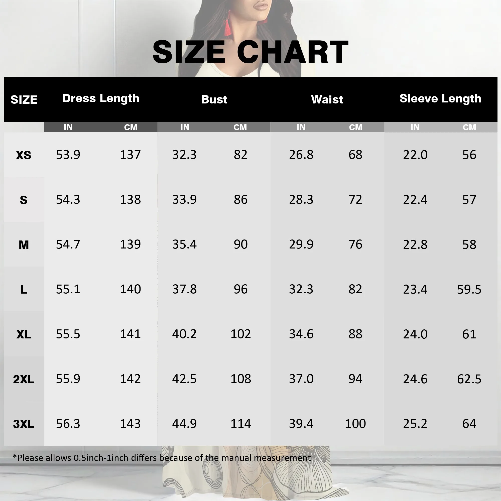 Nupusa Line Art Print Kleid für Damen, Standardgröße, Sommer, lässig, Rundhalsausschnitt, lange Ärmel, Maxikleid mit Taschen