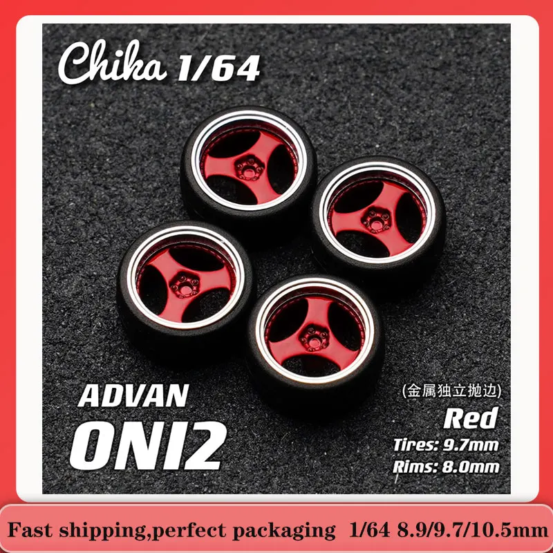 Car Model Modified Wheels 1/64 Chika 8.9/9.7/10.5mm Resin Wheels Rubber Tires Without Bearing Suitable for 1:64 Model Cars Gift