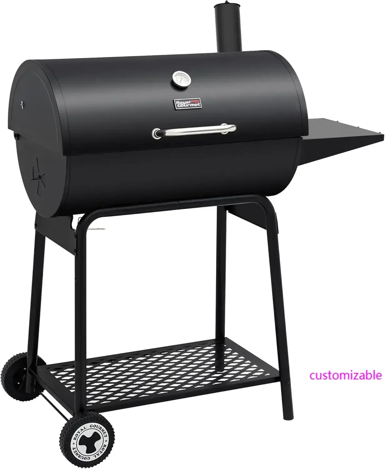 

CC1830 30 Inch Barrel Charcoal Grill with Side Table, Outdoor BBQ Grill with 627 Sq. In. Cooking Space for Backyard, Black