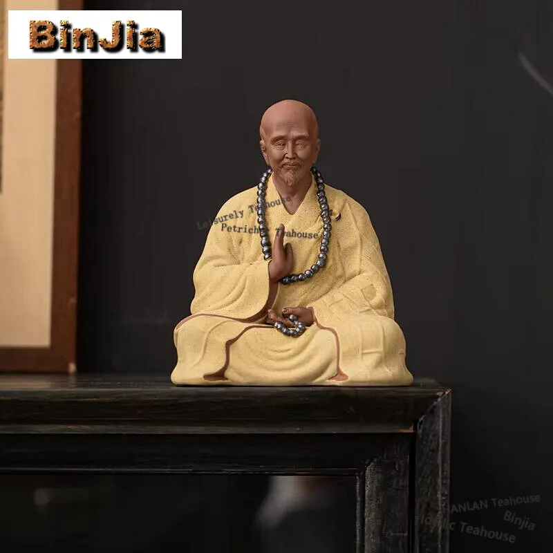 Chinese Zen Buddhism Purple Sand Historical Figures Tea Room Tea Table Tea Play Hongyi Master Museum Portrait Frame Decoration