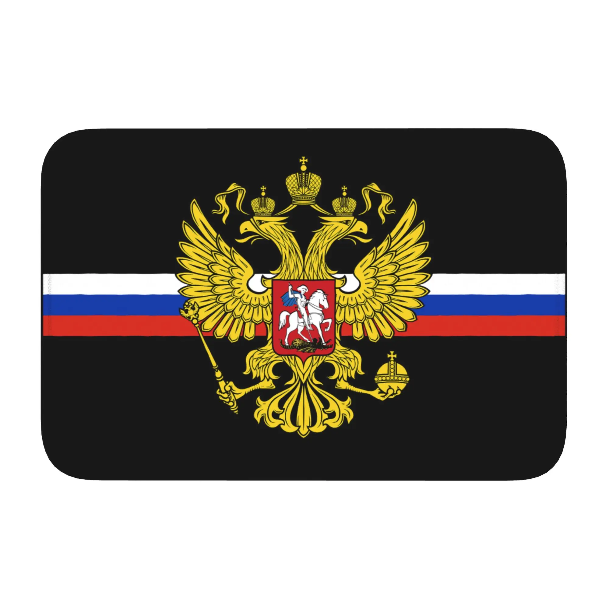 Custom Coat of arms of Russia Doormat Anti-Slip Entrance Kitchen Bath Door Floor Mat Russian Flag Living Room Rug Carpet Footpad