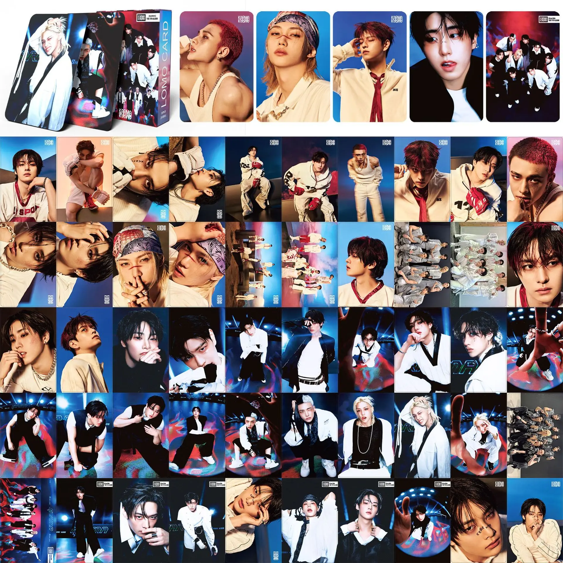 

55 Straykids LOMO Carrie new album KARMA4th peripheral photo cards album decoration skzoo commemorative lomo card