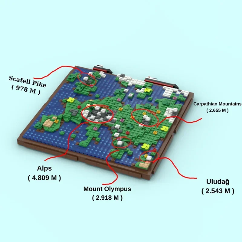 Modelo criativo moc blocos de construção modular mini europa mapa modelo tecnologia tijolo modular diy brinquedo construção presentes do feriado