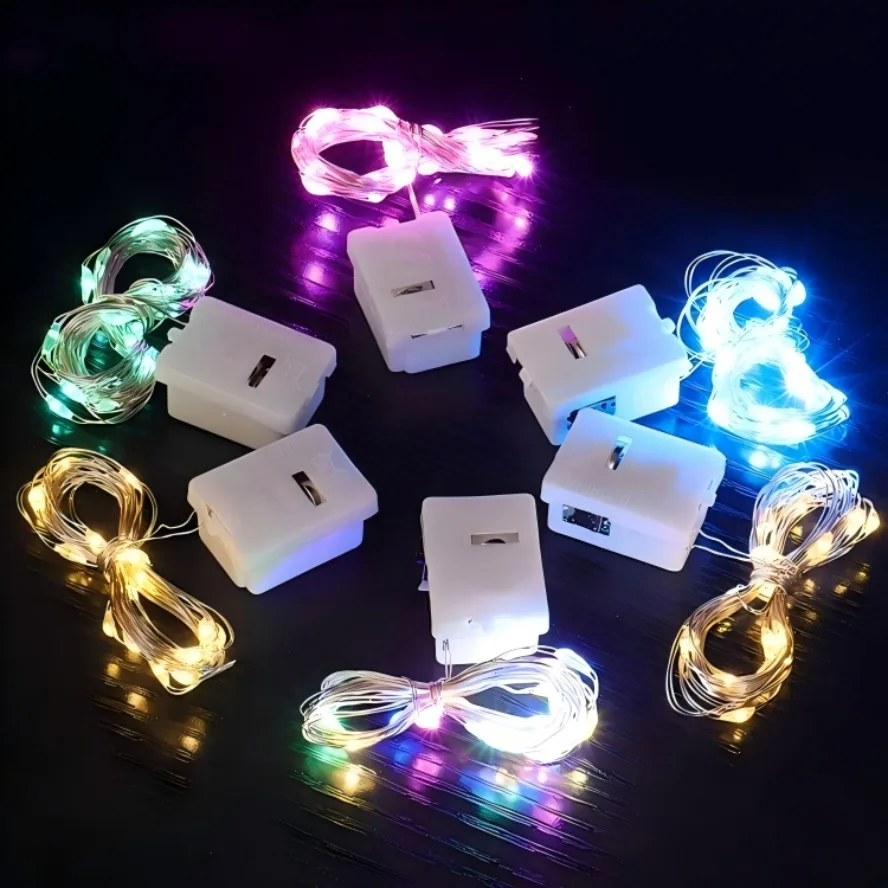 3/2/1m 10PCS Wholesale LED String Lights Copper Silver Wire Garland Light Fairy Lights Party Room Decoration Christmas Wedding