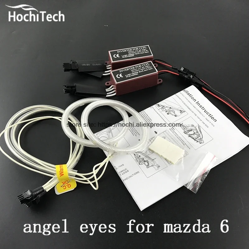 لمازدا 6 2007 2008 2009 2010 2011 2012 HochiTech Ccfl عيون الملاك عدة الأبيض 6000k Ccfl خواتم المصباح