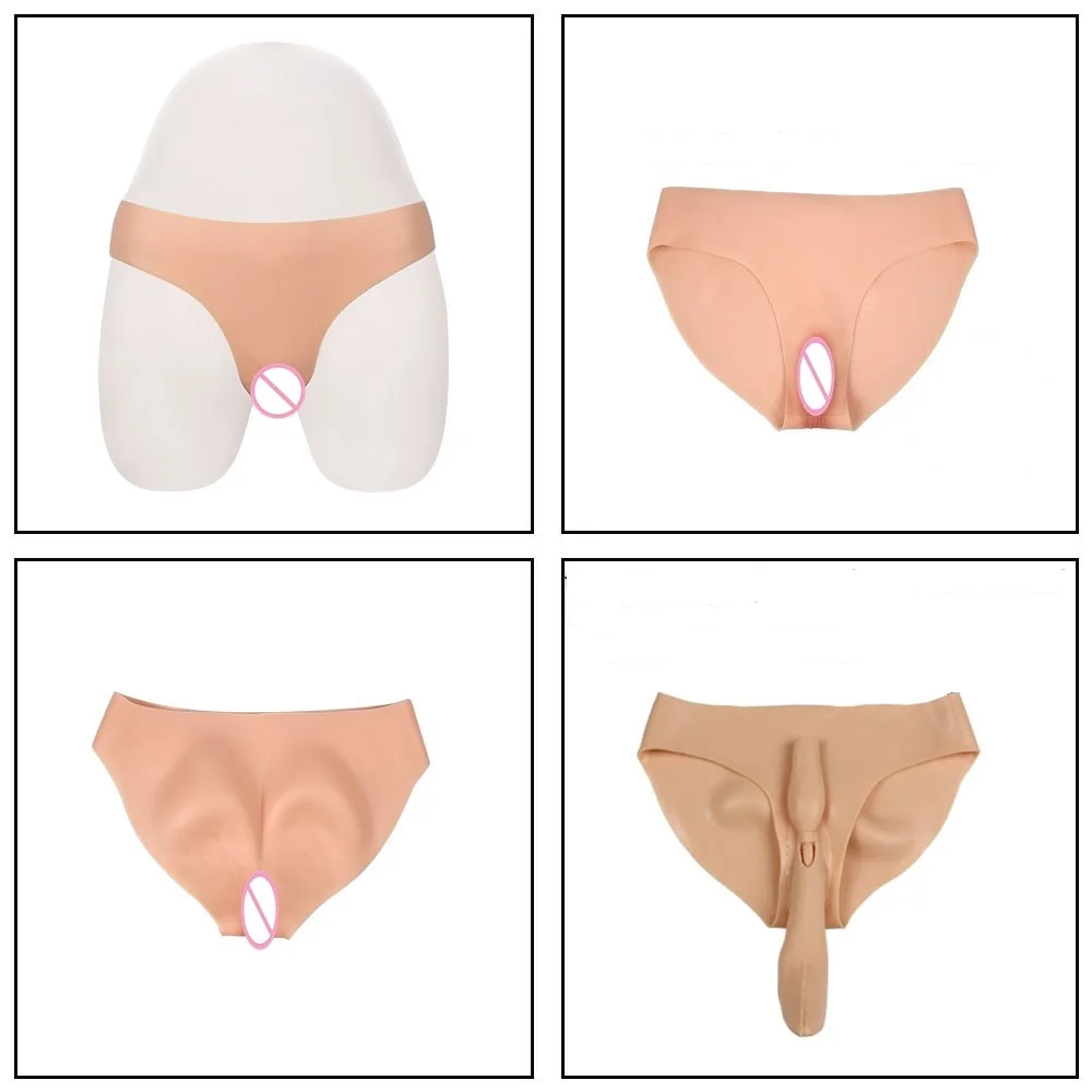 Simulated Realistic Silicone Vagina Shemale Underwear Costumes Crossdresser Briefs Costumes Transgender Dragqueen Cosplay Gays