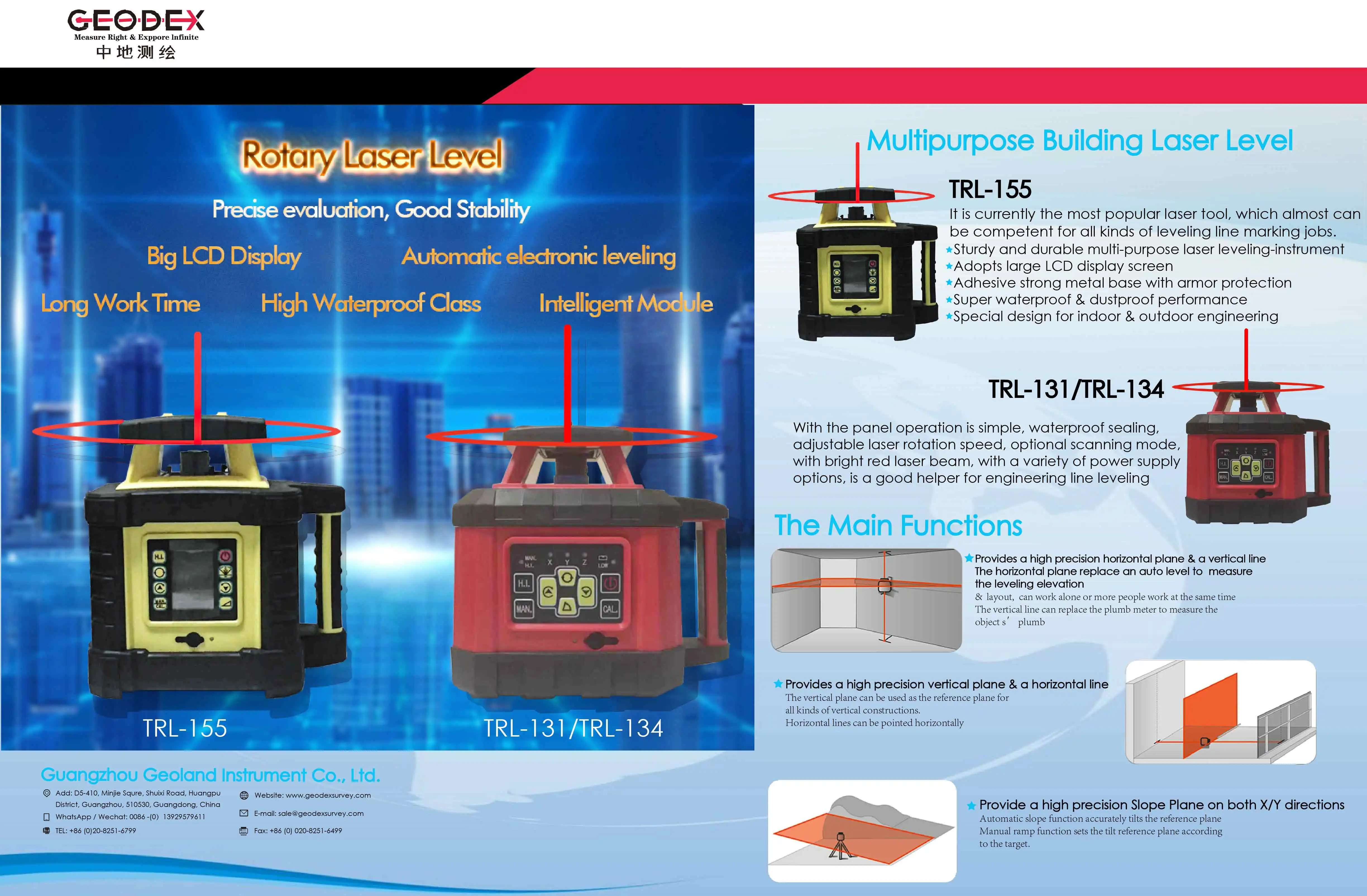 Self leveling Rotary Rotating Red Laser Level 600M for Building constructionor Installation of large equipment