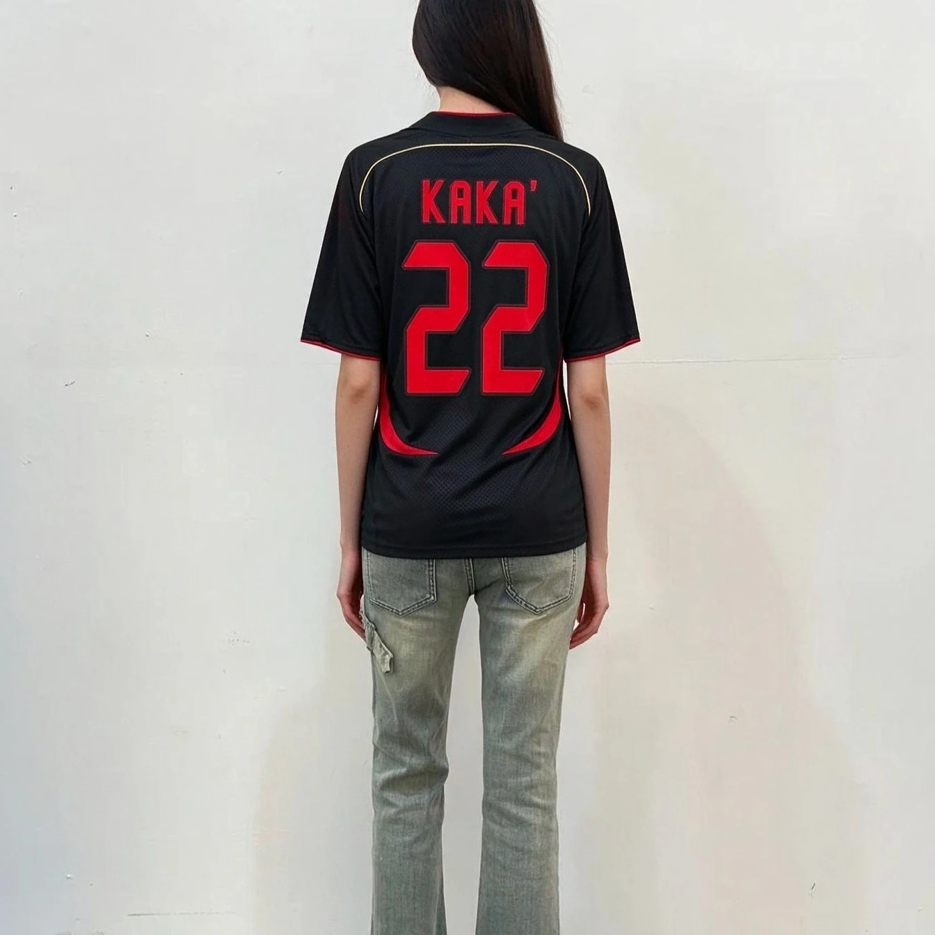 KAKA 22 Retro Football Soccer Jersey Men Women Summer Short Sleeve Sport Tee Y2K Loose Oversized Streetwear Tops Family Matching