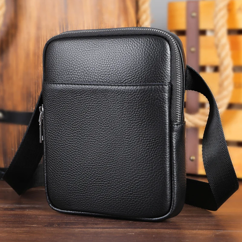 

Cross-border genuine leather men's shoulder bag, new Japanese style, casual and versatile large-capacity men's crossbody bag for