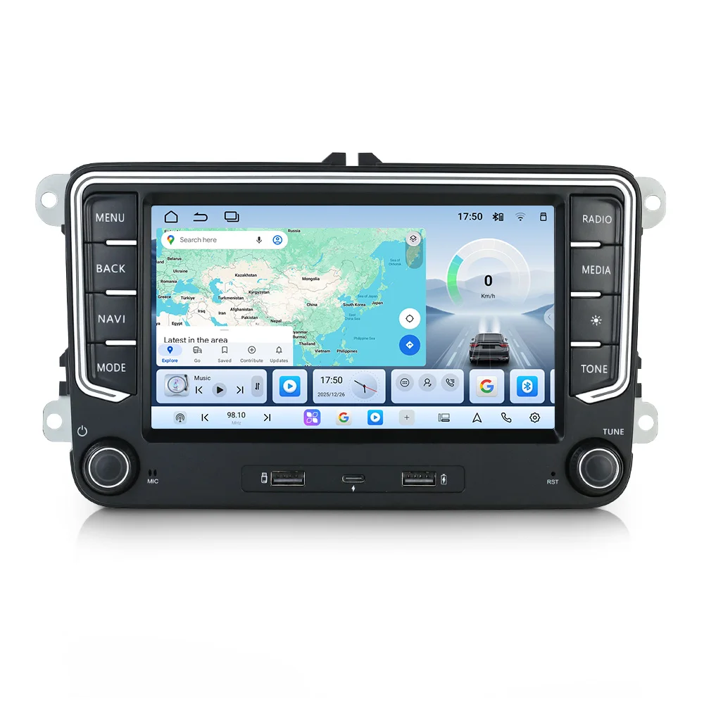 MEKEDE 7 Zoll Android 15 Autoradio 4G Carplay Für VW Passat Golf Tiguan Jetta Polo Seat Altea Leon Skoda Octavia GPS USB Typ-C – Detail 13