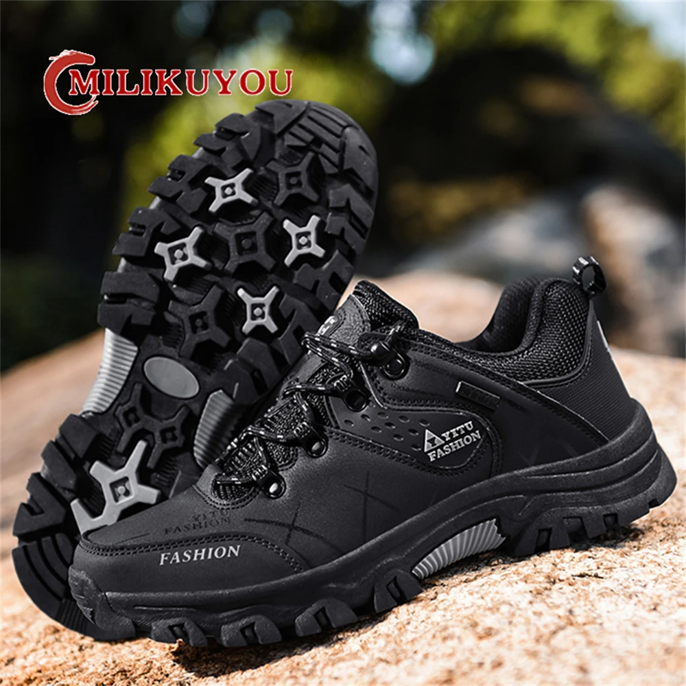 Hiking Shoes Men Non-slip Wear Resistant Climbing Sneakers Fashion Waterproof Outdoor Travel Shoes Comfortable Male Casual Shoes