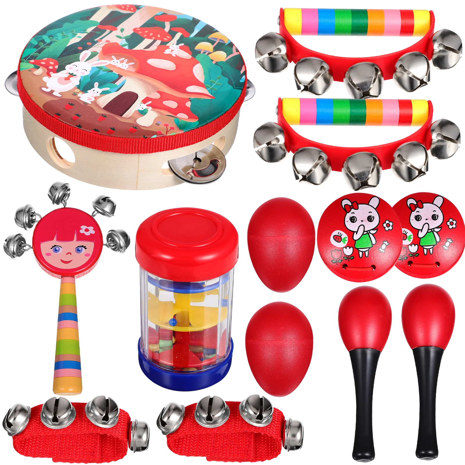 13 pezzi strumenti musicali per bambini giocattoli per bambini set di percussioni in plastica bambini apprendimento precoce organi del senso del bambino per i più piccoli