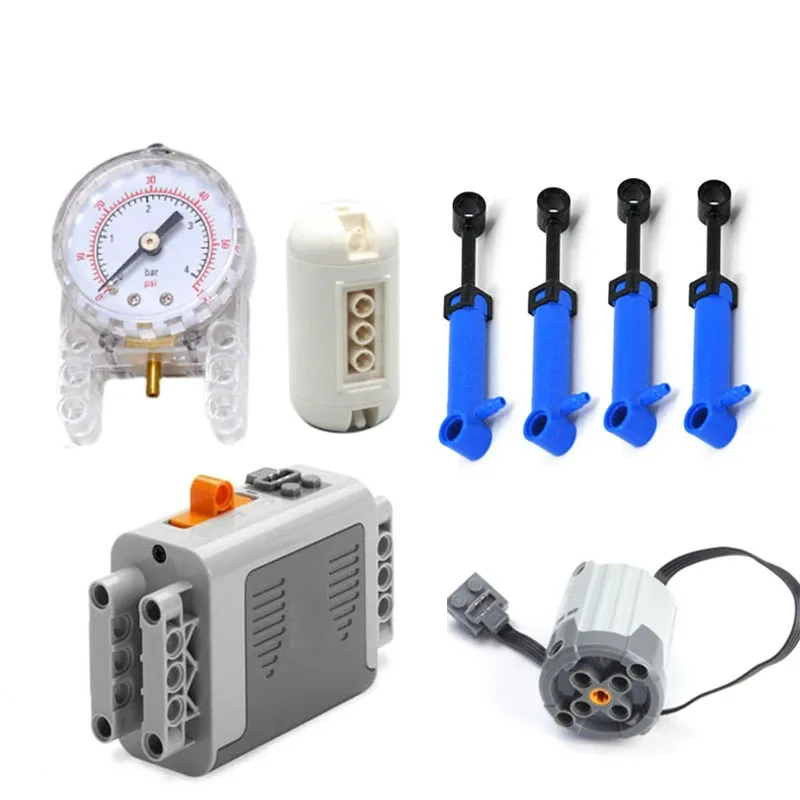 NEW Technical MOC Pneumatic Pump Compact Building Blocks Model with 64065 75974 Airtank Pressure Gauge Manometer MOC Parts Toys