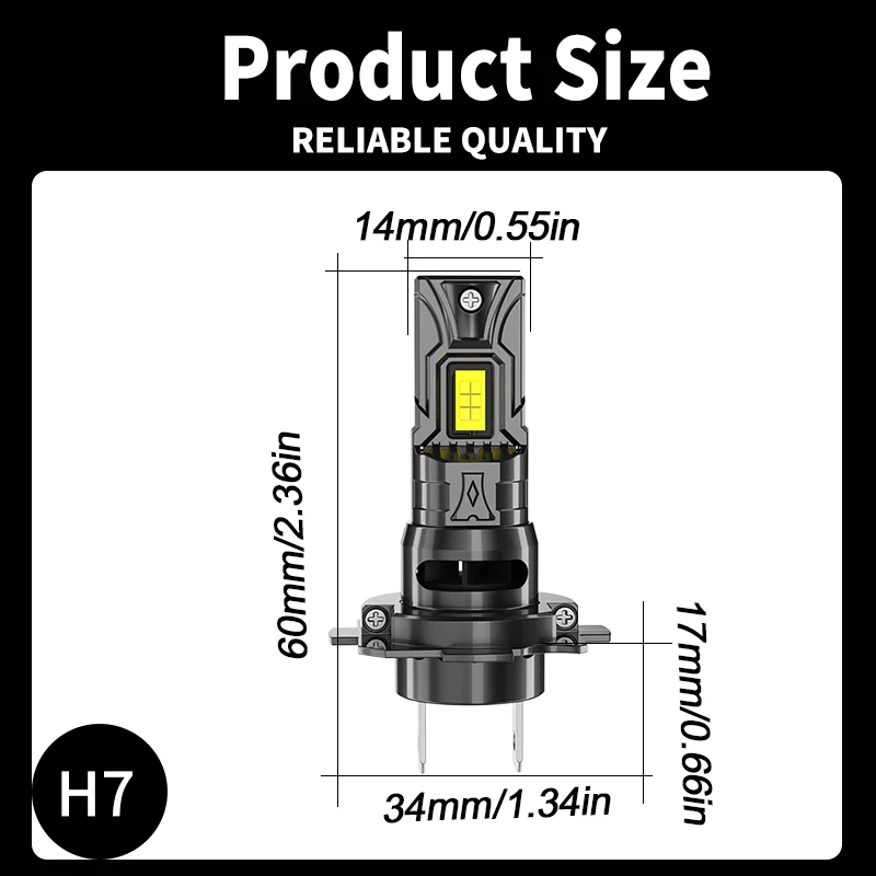 2PCS H7 LED Headlight Bulb For Peugeot 207 208 301 308 3008 407 RCZ 508 Manager H7 High Low Beam LED bulbs Headlamp Super Bright