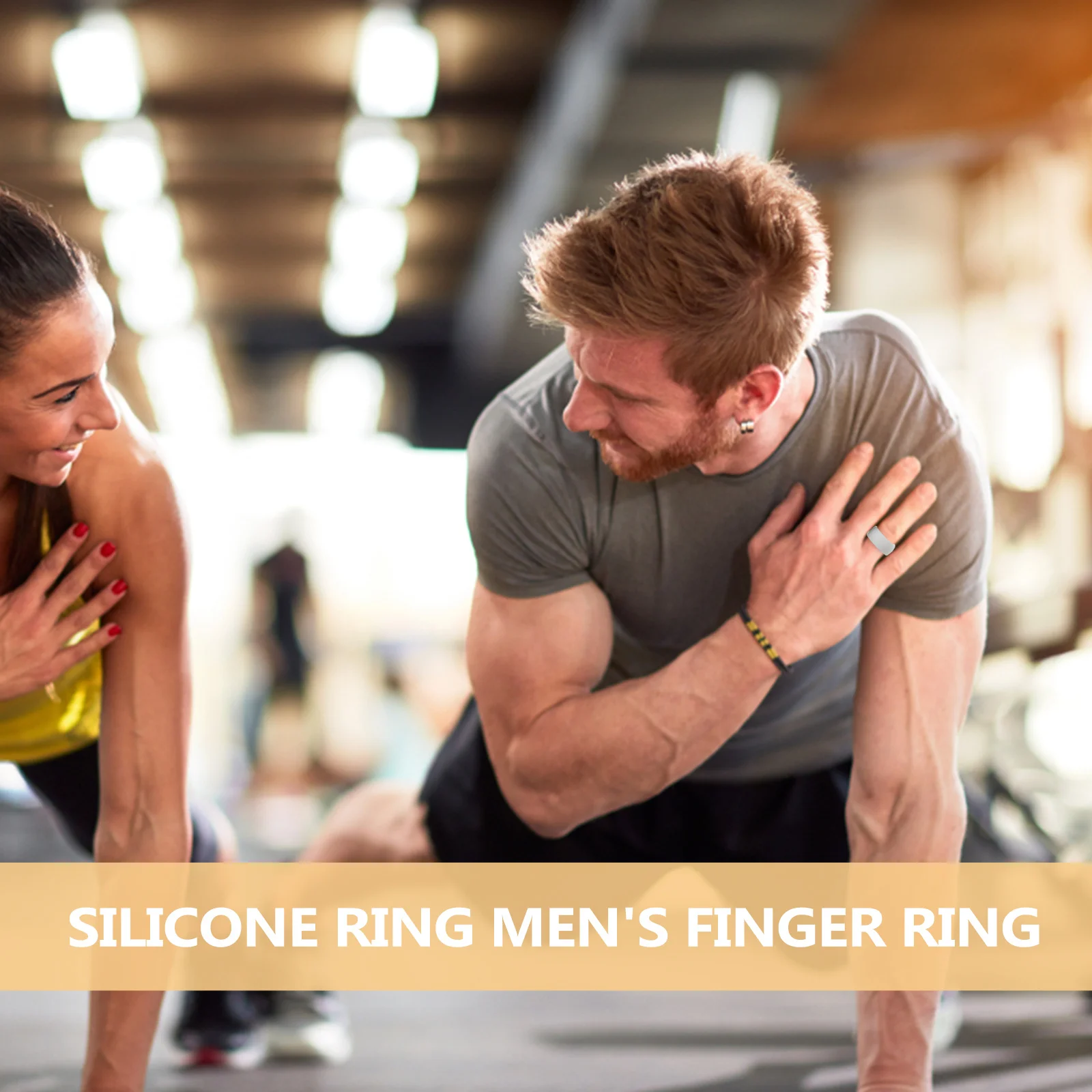 

8Pcs Men's Silicone Rings Sports Exercising Finger Ring Ergonomic Design for Gym Accessories Silicone Ring Gym Exercising Rings