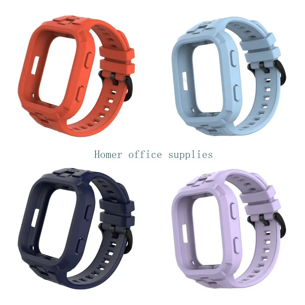K43B Integrated Watch Cover Strap for Smartwatch Users, Flexible Case Replacement with Adjustable Fit Holes