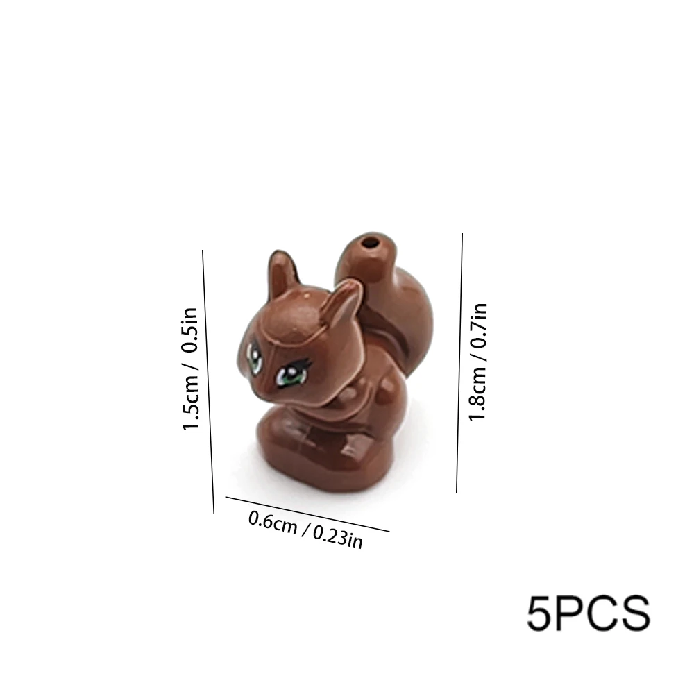 5 قطعة اللبنات الحيوانية السنجاب MOC جديد الحيوان الغابة الرعوية مزرعة مزرعة المشهد قوالب بناء لعب لعب الأطفال #4