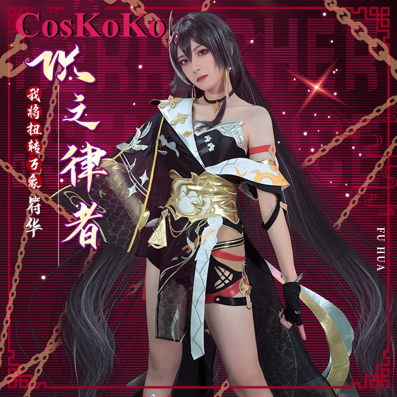 CosKoKo Fu Hua Cosplay Anime Game Honkai Impact 3 Costume Sweet Elegant Battle Dress Women Halloween Party Role Play Clothing